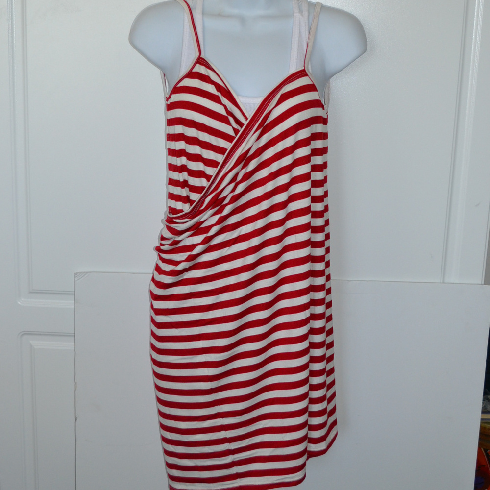 RED WHITE STRIPE Swimsuit cover up Beach NEW wrap
